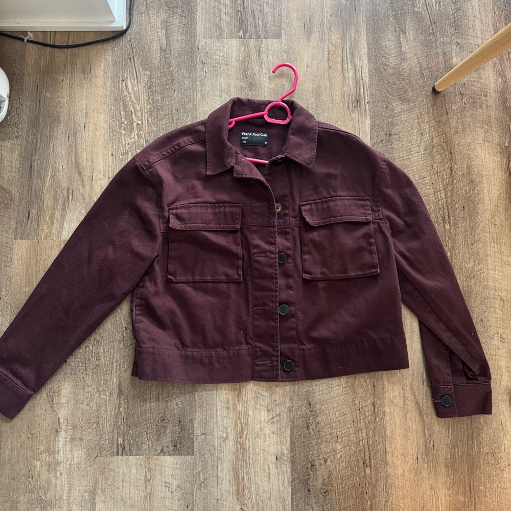 Cotton Maroon Utility Jacket